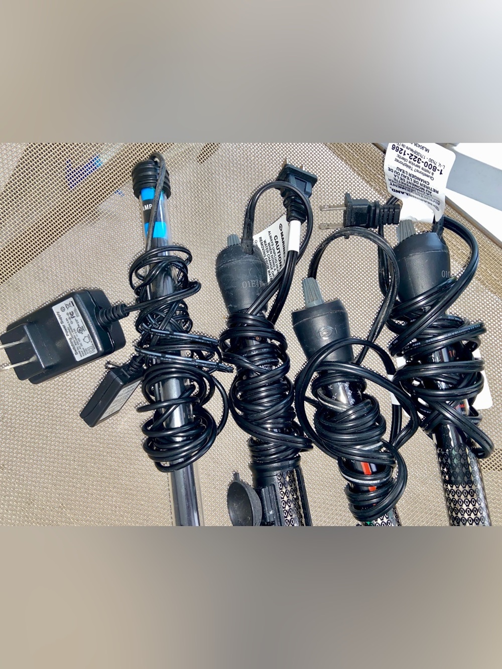 🐡Aquarium Heaters +1 Gako  Hanging Colored Light Fixture- All Working @ Last Use